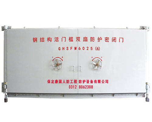 鋼結(jié)構(gòu)活門(mén)檻雙扇防護(hù)密閉門(mén)